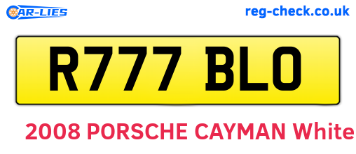 R777BLO are the vehicle registration plates.