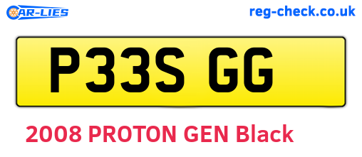 P33SGG are the vehicle registration plates.