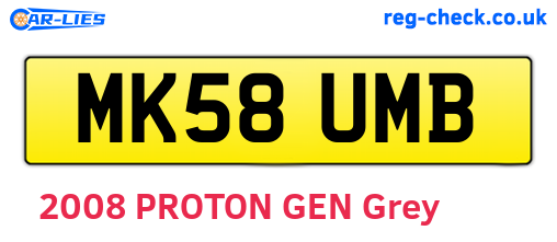 MK58UMB are the vehicle registration plates.