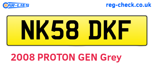 NK58DKF are the vehicle registration plates.