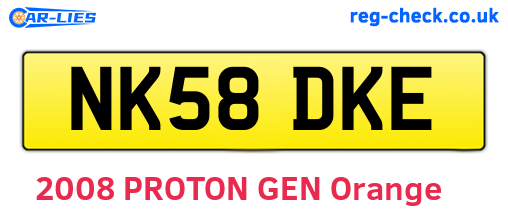 NK58DKE are the vehicle registration plates.