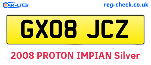 GX08JCZ are the vehicle registration plates.