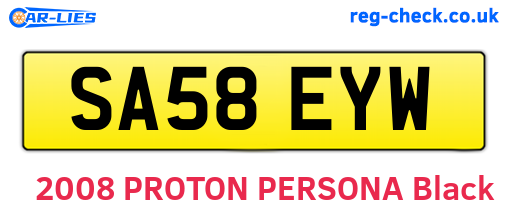 SA58EYW are the vehicle registration plates.