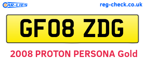GF08ZDG are the vehicle registration plates.