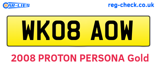 WK08AOW are the vehicle registration plates.
