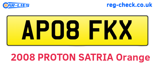 AP08FKX are the vehicle registration plates.