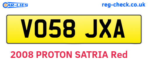 VO58JXA are the vehicle registration plates.