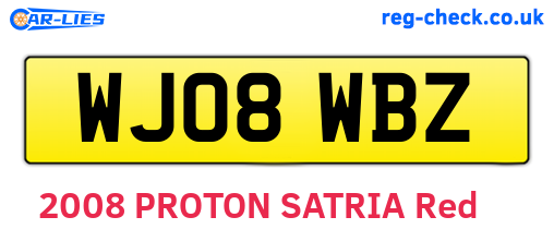 WJ08WBZ are the vehicle registration plates.