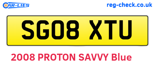 SG08XTU are the vehicle registration plates.