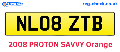 NL08ZTB are the vehicle registration plates.