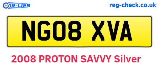 NG08XVA are the vehicle registration plates.