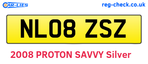 NL08ZSZ are the vehicle registration plates.