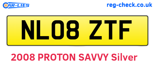 NL08ZTF are the vehicle registration plates.
