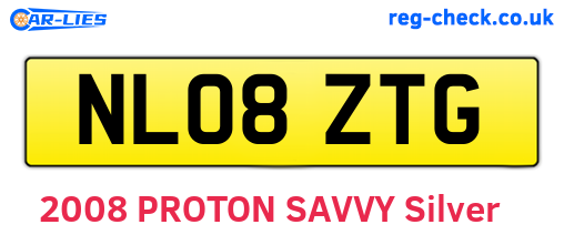 NL08ZTG are the vehicle registration plates.