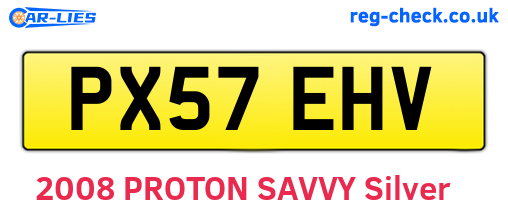 PX57EHV are the vehicle registration plates.