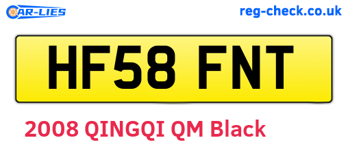 HF58FNT are the vehicle registration plates.