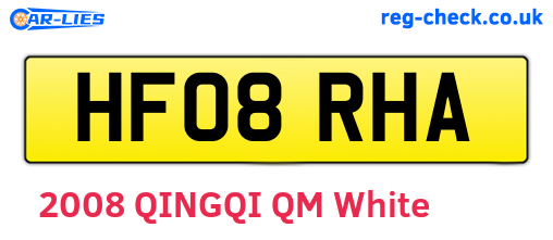 HF08RHA are the vehicle registration plates.