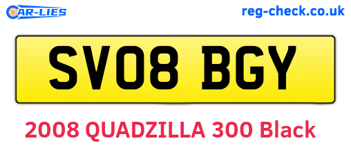 SV08BGY are the vehicle registration plates.