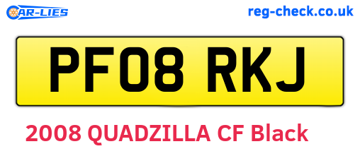 PF08RKJ are the vehicle registration plates.