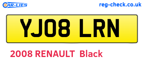 YJ08LRN are the vehicle registration plates.
