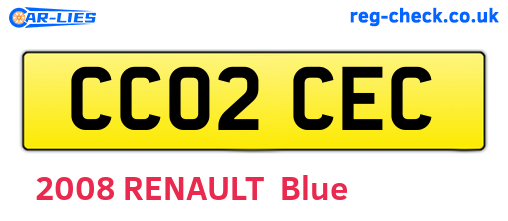 CC02CEC are the vehicle registration plates.