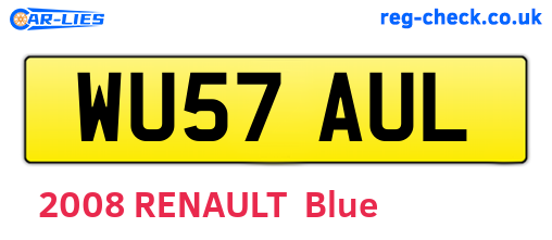 WU57AUL are the vehicle registration plates.