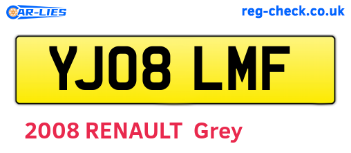 YJ08LMF are the vehicle registration plates.