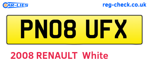 PN08UFX are the vehicle registration plates.