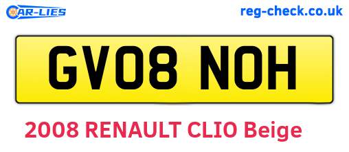GV08NOH are the vehicle registration plates.