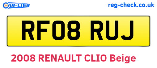 RF08RUJ are the vehicle registration plates.