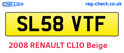 SL58VTF are the vehicle registration plates.