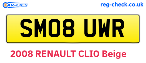SM08UWR are the vehicle registration plates.