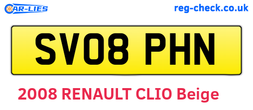 SV08PHN are the vehicle registration plates.