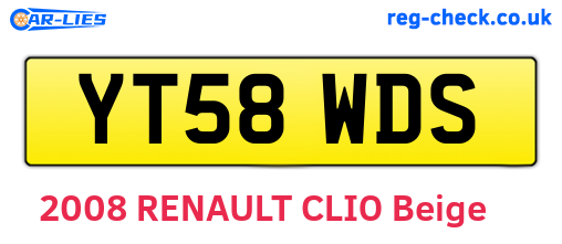 YT58WDS are the vehicle registration plates.