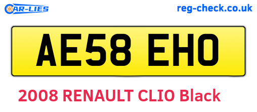 AE58EHO are the vehicle registration plates.