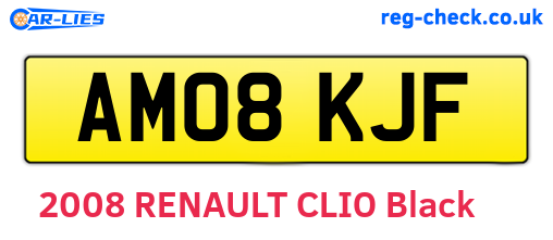 AM08KJF are the vehicle registration plates.