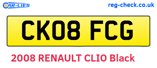 CK08FCG are the vehicle registration plates.