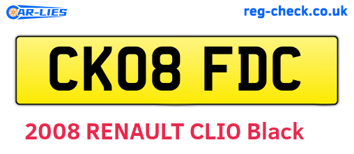 CK08FDC are the vehicle registration plates.