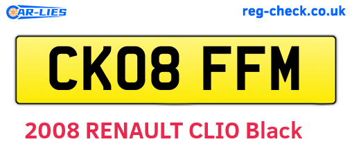 CK08FFM are the vehicle registration plates.
