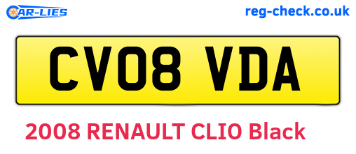 CV08VDA are the vehicle registration plates.