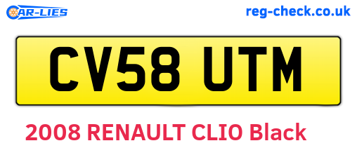 CV58UTM are the vehicle registration plates.