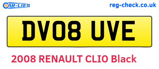 DV08UVE are the vehicle registration plates.