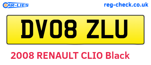 DV08ZLU are the vehicle registration plates.