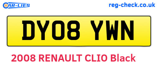 DY08YWN are the vehicle registration plates.