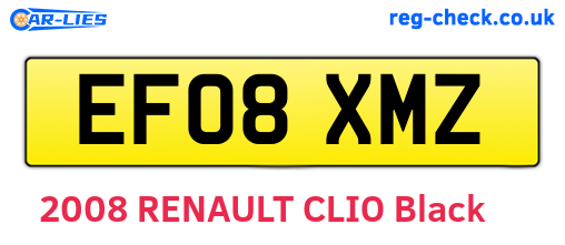 EF08XMZ are the vehicle registration plates.