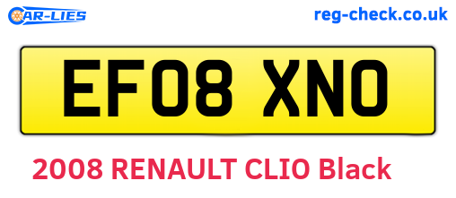 EF08XNO are the vehicle registration plates.