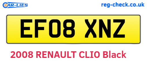 EF08XNZ are the vehicle registration plates.