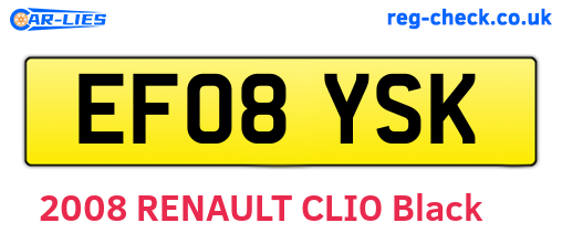 EF08YSK are the vehicle registration plates.