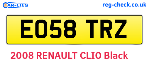 EO58TRZ are the vehicle registration plates.