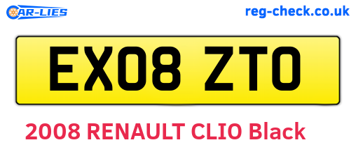 EX08ZTO are the vehicle registration plates.